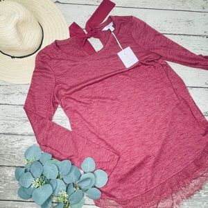 LC Lauren Conrad Lace-Hem Tee
